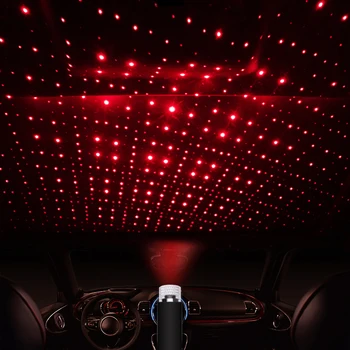 Auto Led Strechy Star Nočné Osvetlenie Projektor Svetlo Interiéru Atmosféru Svetla Galaxy Lampa Dekorácie Svetla USB Okolitého Svetla