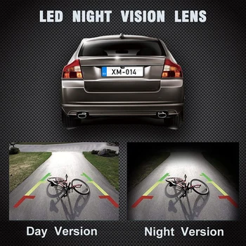Auto parkovacia Kamera EÚ Európska špz Rám Široký Uhol Nočné Videnie Zadnej strane Zálohy Kamera 4 LED Svetlo Video Kábel 6M