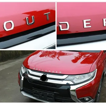 Auto Príslušenstvo Pre Mitsubishi Outlander Chrome Auto 3D Písmená Kapota Znak loga Odznak auto nálepky Pre Outlander Znenie 3D