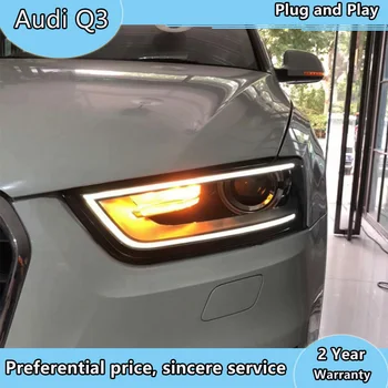 Auto Styling pre Audi Q3 Svetlomety 2013-2016 Q3 LED Reflektor DRL Objektív Dvojitý Lúč HID H7 Xenon bi xenon šošovky