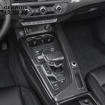 Auto Styling Uhlíkových vlákien pre Audi A4 B9 A5 Interiérové Dvere, Okno, Sklo Prepnúť Tlačidlo Opierkou panel Kryt Nálepky Výbava Príslušenstvo