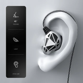 AZiMiYO DF5 Basy Zvuk Slúchadlá Ucho Káblové Slúchadlá s Mikrofónom pre xiao iPhone Headset Samsung MP3 s 3,5 mm slúchadlá