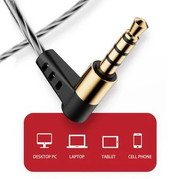 AZiMiYO DF5 Basy Zvuk Slúchadlá Ucho Káblové Slúchadlá s Mikrofónom pre xiao iPhone Headset Samsung MP3 s 3,5 mm slúchadlá