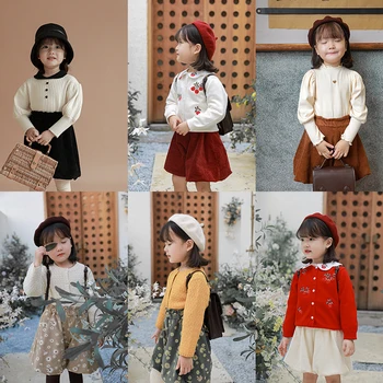 Baby dievčatá jeseň nové nohavice deti kórejský tlač voľné bežné menčestrové nohavice