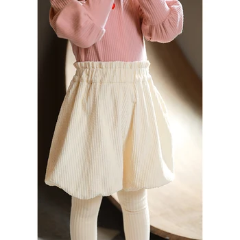 Baby dievčatá jeseň nové nohavice deti kórejský tlač voľné bežné menčestrové nohavice