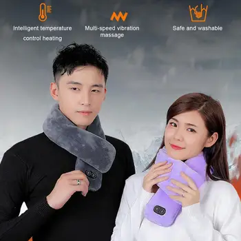 Bandana Muži Ženy USB vyhrievané mužov a žien v zime šatku, šál zahraničného obchodu inteligentné kúrenie na tuhé farba vibračná masáž šatku