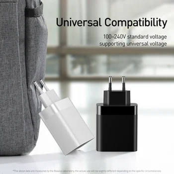 Baseus Nabíjačku USB Digitálny Displej 3.4/6A Rýchlo Nabíjačka Adaptér Pre iPhone 11 XS Samsung Xiao Stenu EÚ Pripojte Telefón Cestovnej Nabíjačky