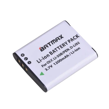 Batmax 1200mAh Li-50B Li 50B D-LI92 Batérie Olympus u6010 u6020 pre Pentax XZ-1 SP-800UZ D-Li92 DLi92