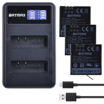 Batmax 3ks AZ16-1 Batéria + LCD USB Duálna Nabíjačka pre Pôvodný Xiao YI lite 2 4K 4k Xiao yi 4k Akcia Fotoaparát Batérie