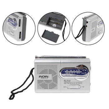 BC-R119 Prenosný Mini Rádio, 2-Pásma AM, FM Svete Prijímač Vysúvacia Anténa DC 3V