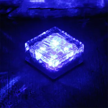 BEIAIDI Sklo Ice Tehlový Tvar Slnečnej Zemi Pochovaný Svietidlo 4 LED Vonkajšie Podzemné Svetla Slnečnej Krajiny Paver, Terasa, Cesta Svetla
