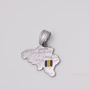 Belgicko mapa prívesok náhrdelník , krajine, mapa šperky