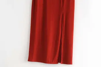 Bez rukávov dlhé červené šaty žien, vysoký pás vintage námestie golier, dlhé elastické šaty, sexy party slim šaty vestidos mujer