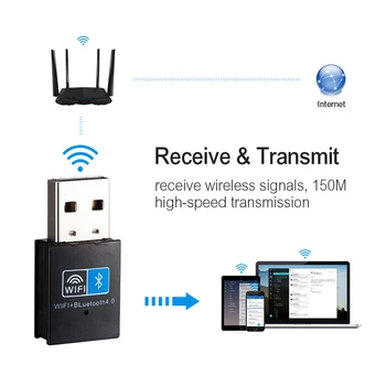 Bezdrôtové pripojenie USB WI-FI Adaptér Bluetooth 4.0 150Mbps 2.4 Ghz Mini WiFi Anténa Počítača wi-fi Sieťová Karta Prijímača 802.11 b/n/g