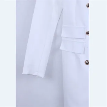 Biele dámske sako šaty Žien blejzre vyhovovali zimné Sexy dlhý rukáv strany žien tlačidlo sako dievča bunda 2019