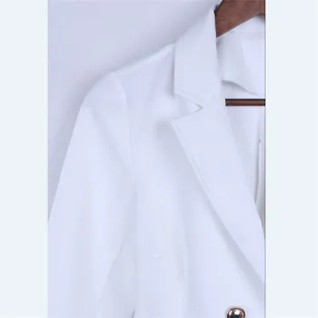 Biele dámske sako šaty Žien blejzre vyhovovali zimné Sexy dlhý rukáv strany žien tlačidlo sako dievča bunda 2019
