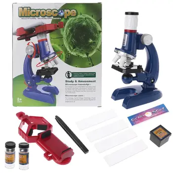 Biologický mikroskop 1pc 100X-1200X Vzdelávacie Dar Škole Dom Hračka Pre Deti, Mikroskop Kit LED Lab Užitočné mikroskopy