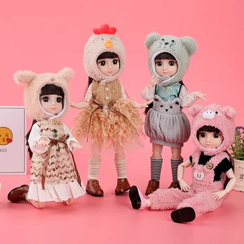 BJD Bábika 36 cm roztomilý Zvierat série bábik králik myš, pes, prasa opice dom roztomilý DIY cosplay bábiky módne bábiky oblečenie Dievčatá dary