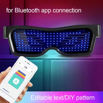 Blikajúce Okuliare, Bluetooth, Ovládanie Aplikácii na Editovateľný Text DIY USB LED Okuliare Jasné Svetlo Strany Festival Svietiť slnečné Okuliare