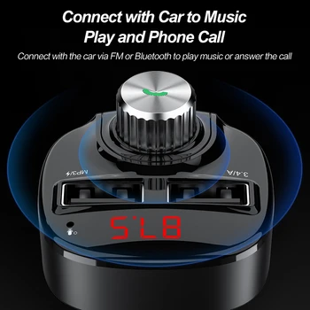 Bluetooth Auto Nabíjačka, FM Vysielač, Car Audio MP3 Prehrávač TF Karty do Auta 3.4 Dual USB Telefónu, pre iPhone Xiao Samsung Huawei