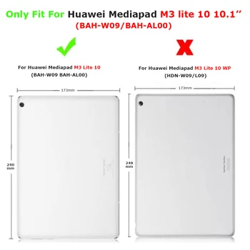Bluetooth Klávesnica Kožené puzdro Pre Huawei MediaPad M3 Lite 10 BAH-W09 BAH-AL00 10.1