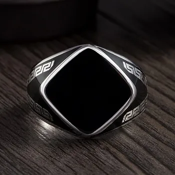 BOCAI Nové šperky pevné S925 strieborné pánske prsteň diamantový kryštál gumový krúžok jednoduché a módne osobnosti drip krúžok pre človeka