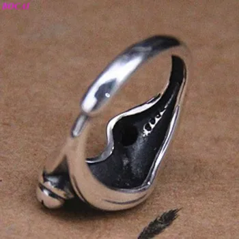 BOCAI S925 šterlingov strieborné prstene pre mužov a ženy 2020 nové fahsion 925 silver retro nastaviteľné roztomilé žaby strieborný prsteň