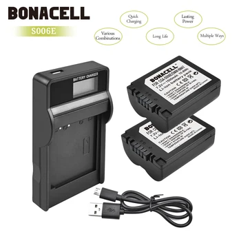 Bonacell 1500mAh CGA-S006 CGR CGA S006E S006A S006 DMW-BMA7 Batérie+LCD Nabíjačka pre Panasonic DMC FZ7 FZ8 FZ18 FZ28 FZ50 L10