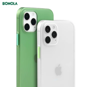 Bonola Ultra Tenké Matte puzdro pre iPhone 12 Pro/12 Pro Max /12 Mini/12 0,2 mm Objektívu Fotoaparátu Shockproof Farba Ochranné Pevný Kryt