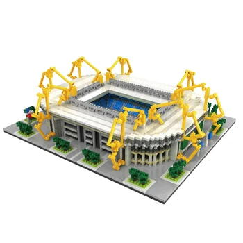BS Dortmund Futbalový Klub Signal Iduna Park Stadium 3D Model DIY Mini Diamond Kvádre, Tehly, Budova Hračka pre Deti, žiadne Okno
