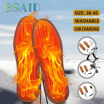 BSAID USB Elektrické Vyhrievané Stielka Ženy Muži Jeseň Zima Teplejšie Ponožky Pre Nohy, Ohrievač Obuvi Vložky Pre Topánky Žena Čistenie Podložky Nové