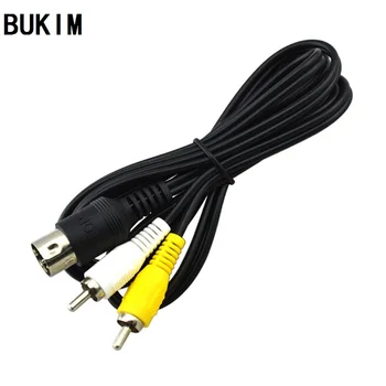 BUKIM 5 KS Čierna 1.8 M 6 Audio-Video AV Stereo Kompozitný Adaptér Kábel Pre SEGA Genesis 1
