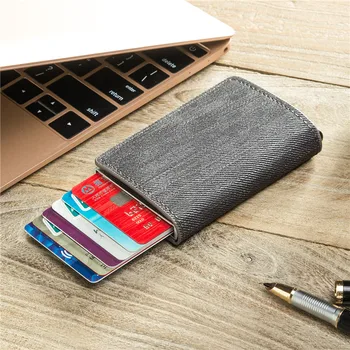 Bycobecy Vytiahnite Slim Peňaženky Ženy Muži RFID Blokovanie Peňaženky Business Kreditnej Karty Držiteľ Vrecku, Kabelke Peňaženku RFID na Ochranu