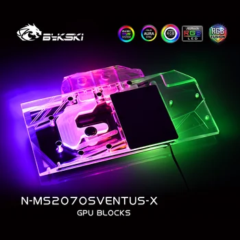 Bykski GPU Vodný Blok Pre MSI RTX2070 Super 8G OC VENTUS Grafická Karta MOBO AURA SYNC 12V/5V N-MS2070SVENTUS-X