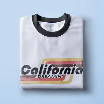 Calelinka Vintage Unisex Muži Ženy California Sníva Vtipné Tričká Plus Veľkosť Modálne Tričká Krátky Rukáv, Doplnky, Módne Tričko Lumbálna