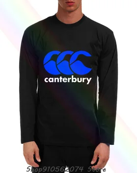 Canterbury Pánske Klasické Logo Navy Black White Mužov Krk Dlhý Rukáv T-Shirt Mens Doprava Zadarmo