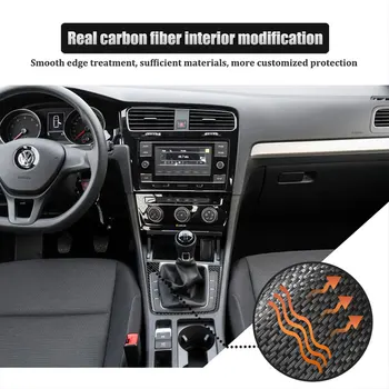 Carbon Fiber Interiéru Vozidla Výstroj panel rám 3D nálepka Ochrany Výbava Pre Volkswagen VW Golf 7 GLAXAY-MK7-2019