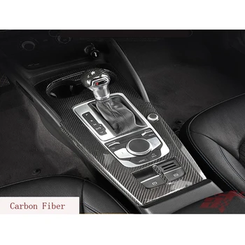 Carbon Fiber Interiéru Čalúnenie 3 Ks stredovej Konzoly Trim pre Audi A3 8V RS3 2013-2019 Kované Uhlíkovej