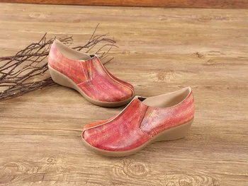 Careaymade-Originálne kožené obuv pre Voľný čas Nové Žien SlippersWomen je Muffin a Papuče Etnický Štýl Kože Svahu a Papuče