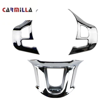 Carmilla 3ks/Set ABS Chrome Volante Vozidla Dekorácie Kryt Výbava Nálepky vhodné na Peugeot 2008 - 2019 Príslušenstvo