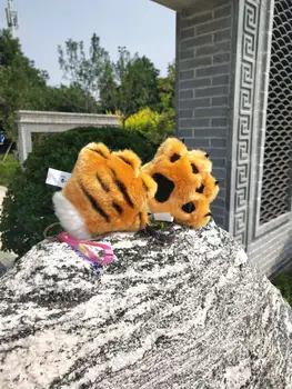 Cartoon Chlpaté zviera tiger vzor tigra pazúr zvierat medveď packa plyšové hračky bábiky medveď palm vreckovku rukavice obliečky na vankúš bábika