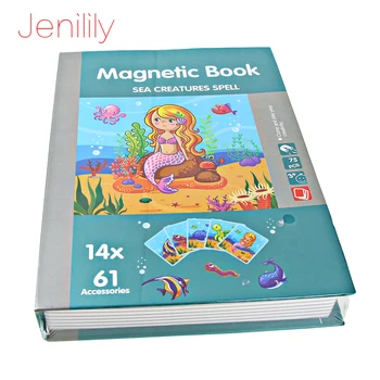 Cartoon Deti Magnetické Osobné Puzzle Skladačka Princezná /Morské Tvory Pravopisu, Magnetické Puzzle, Knihy, Hračky Pre Deti,