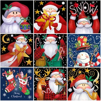 Cartoon DIY Santa Claus 5D Diamond Maľovanie Cross Stitch Plné Kolo Mozaiky Diamond Výšivky Snehuliak, Vianočný Darček Wall Art