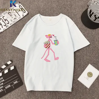 Cartoon T-shirt Ženy Lete O-Krku Krátky rukáv Tlač tričko Fashion Voľné Plus veľkosť Tričko Žena Bežné Topy Harajuku Tees