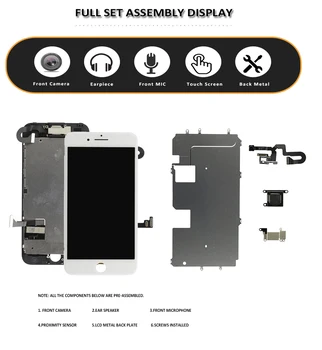 Celý Set LCD displej pre iPhone 8G 8 Plus LCD Kompletnú Montáž Displeja Dotykový Displej Digitalizátorom. Náhradný Predný Fotoaparát Č Tlačidlo Domov