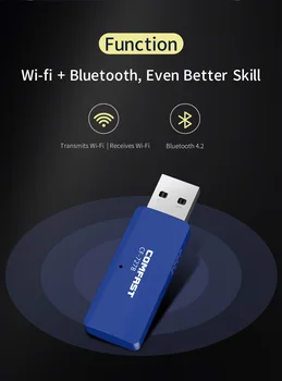CF-727B USB, WiFi, Bluetooth 4.2 Adaptér 1300Mbps Dual Band 2.4/5 ghz Bezdrôtový Externý Prijímač Mini WiFi Dongle pre PC/Notebook