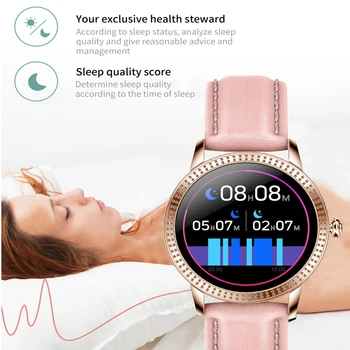 CF18P Smart Hodinky Ženy 1.08 plne Dotykový Vodotesný IP67 Srdcového tepu Šport Fitness Tracker Smartwatch Pre Android IOS