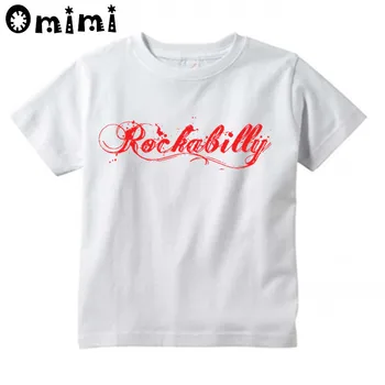 Chlapci/Dievčatá Rockabilly 1960 Klasické Tlačené T Shirt Deti Krátky Rukáv Topy Detí Biele Tričko