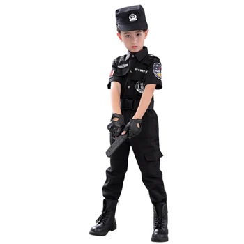 Chlapci Policajné Uniformy, Karneval, Halloween Cosplay Kostýmy pre Deti Deti SWAT Strany Darčeky Oblečenie+Nohavice Nastaviť Armády Kostým