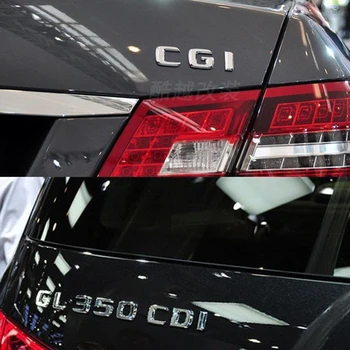 Chrome Písmená Znak pre Mercedes Benz CDI CGI E260 C300 E320 Triedy Auto Styling batožinového priestoru Logo Nálepky Vypúšťanie Kapacita Známky